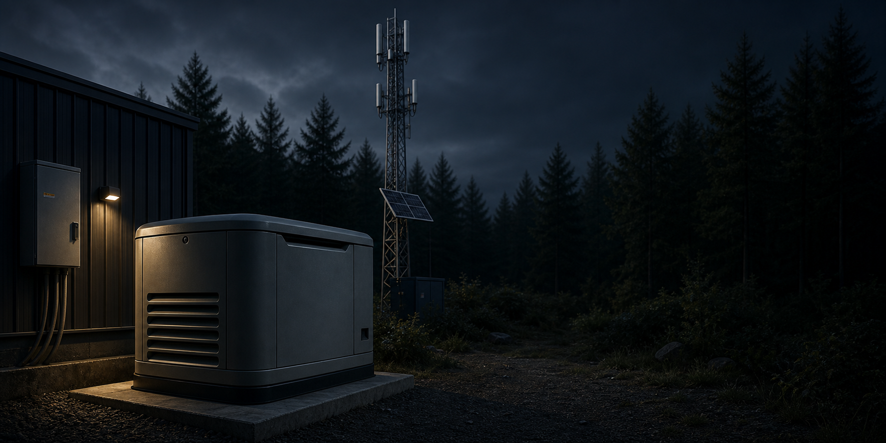 Remote generator site monitored by NoGrid